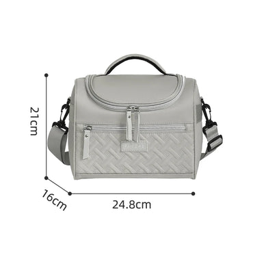 Portable Lunch Bag Food Thermal Box Durable Waterproof Office Cooler Lunchbox with Shoulder Strap Picnic Bag for Couples Unisex
