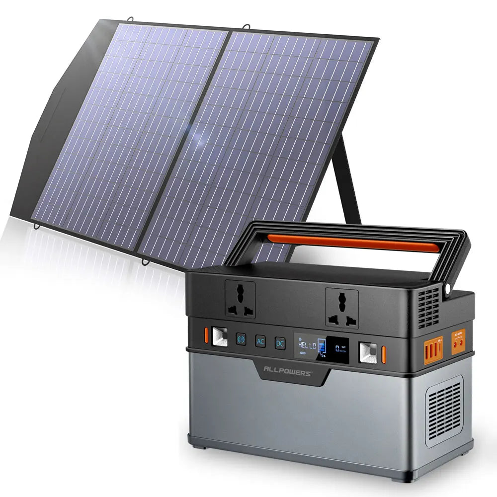 ALLPOWERS 700W Stesen Janakuasa Mudah Alih 606Wh / 164000mAh Penjana Suria Dengan Pengecas Suria Panel Suria Boleh Lipat 100W Untuk Perkhemahan