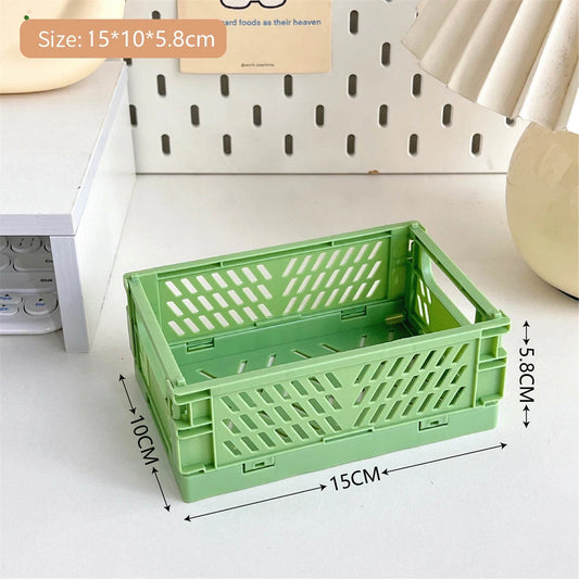 Plastic Foldable Storage Crate Folding Box Basket Stackable Cute Makeup Jewellery Toys Boxes for Storage Box Organizer Portable