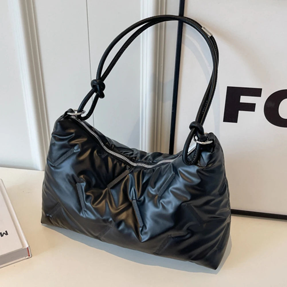 Beg Tote Berkuil Wanita Fesyen Beg Bahu Empuk Beg Hobo Beg Puffer Beg Satchel Beg Ketiak Beg Ulang-alik Musim Sejuk Kasual