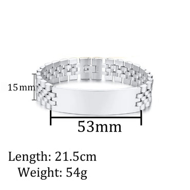 Atoztide 10mm Punk Men Personalised Engraved Name Date Bracelets for Women Thick Chain Stainless Steel Jewelry Bangle Gift