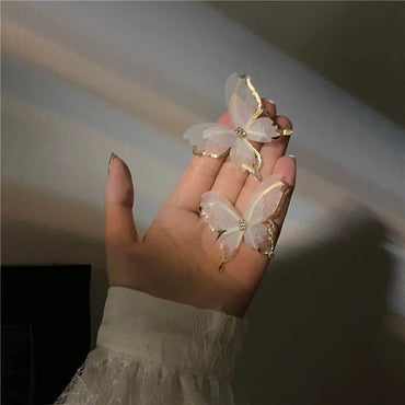 Anting-anting Stud Kupu-kupu Berongga Hitam Putih Berongga untuk Wanita Hadiah Barang Kemas Parti Pesta Pengantin Anting-anting Trendi Manis