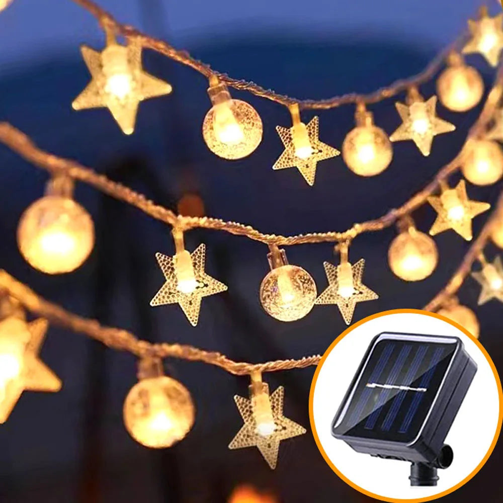 Lampu Rentetan Bintang Bulan Suria Eid Mubarak Lampu Eid Mubarak Luar Kalis Air