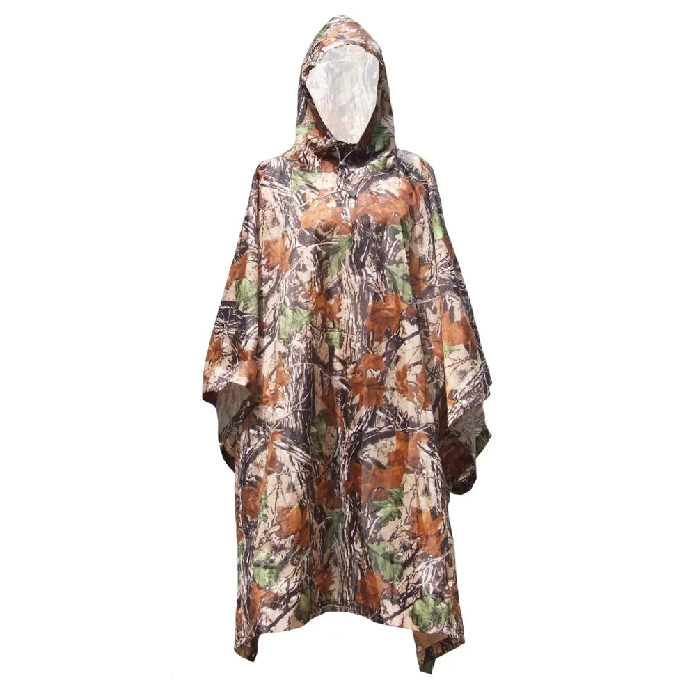 Baju Hujan Ringan Pelbagai fungsi TOMSHOO dengan Tudung Kembara Hiking Berbasikal Sarung Hujan Kot Hujan Ponco Tikar Khemah Perkhemahan Luaran