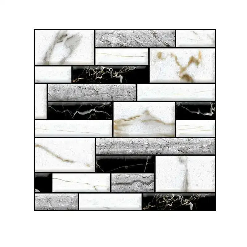 10 Keping Pelekat Dinding Pelekat Diri 3D 30x30cm Kertas Dinding PVC Kalis Air Mural Seni Dinding Boleh Alih untuk Hiasan Ruang Tamu Rumah DIY