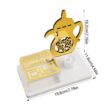 Ramadan Candy Tray Table Decoration Acrylic Eid Ornament Plate Tray Portable Dessert Food Fruit Storage for Home Islamic Muslim