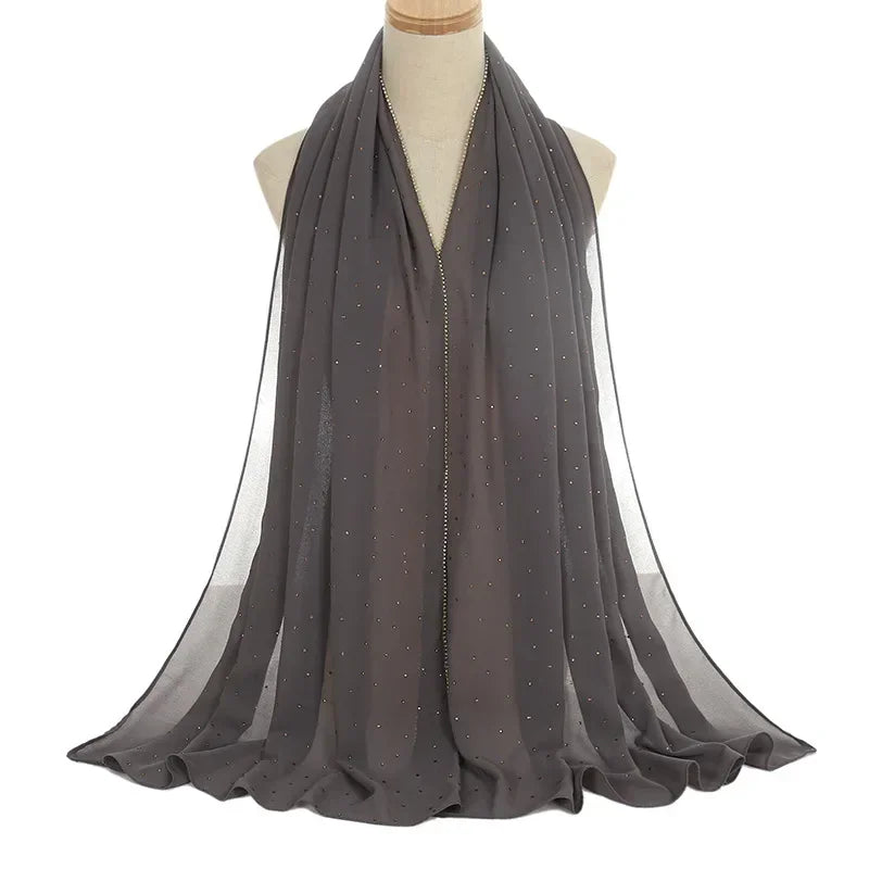 180*75cm Tudung Lipit Kapas Wanita Warna Pepejal Bernafas Pelbagai fungsi Muslim Islam Linen Tudung Panjang Mesra Kulit Debu