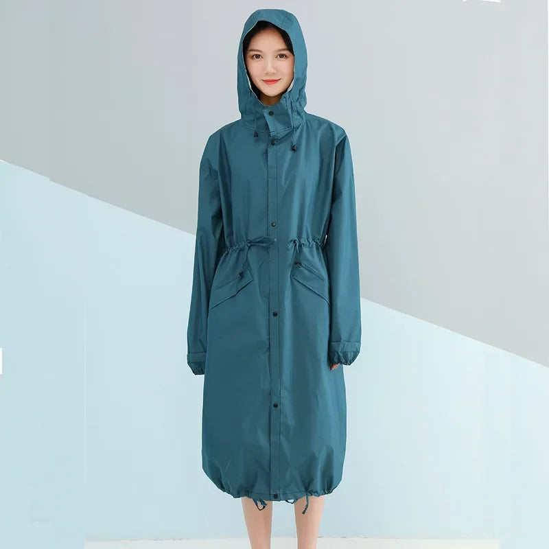 Ponco Badan Ringan Kalis Air untuk Baju Hujan Dewasa Panjang untuk Hiking, Windbreaker untuk Lelaki dan Wanita Versi Jepun dan Korea