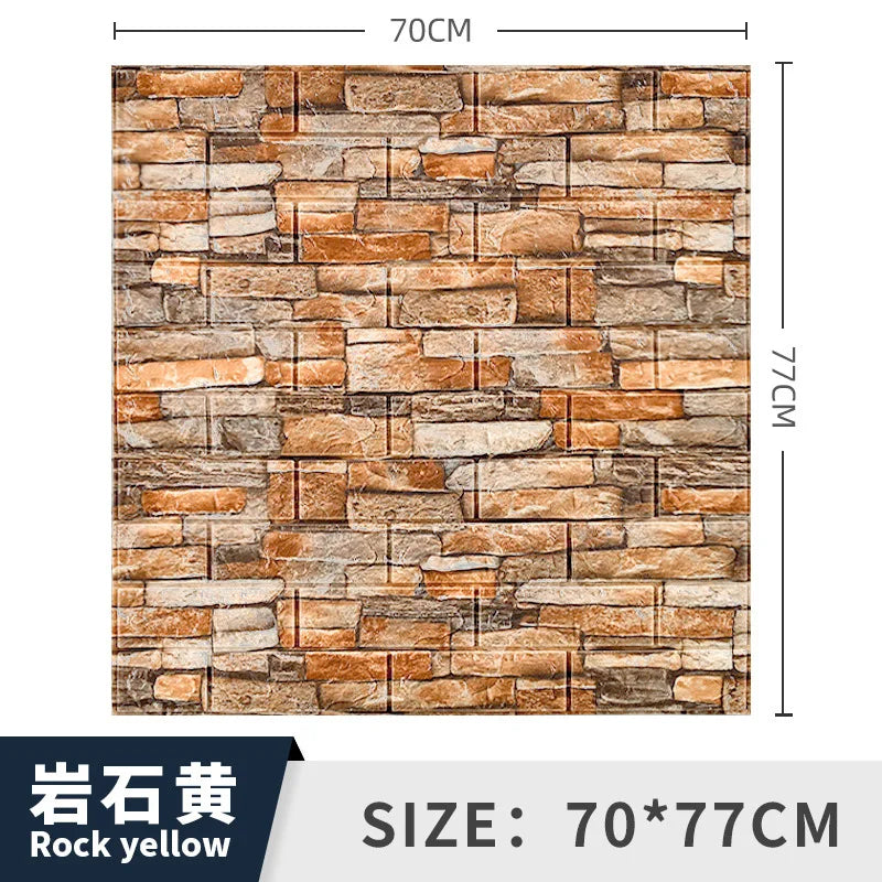 3/5MM 3D Wall Sticker Panel Foam Home Decoration DIY Wallpaper Living Room Bathroom Tv Background Self Adhesive Panels 70*77cm