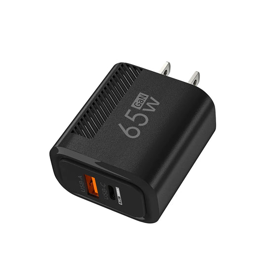 Jumlah Pengecas GaN 65W USB PD Pengecasan Pantas Berkelajuan Tinggi Jenis C Pengecas Pantas Penyesuai Dinding Telefon Mudah Alih untuk IPhone 15 Pro Xiaomi 14