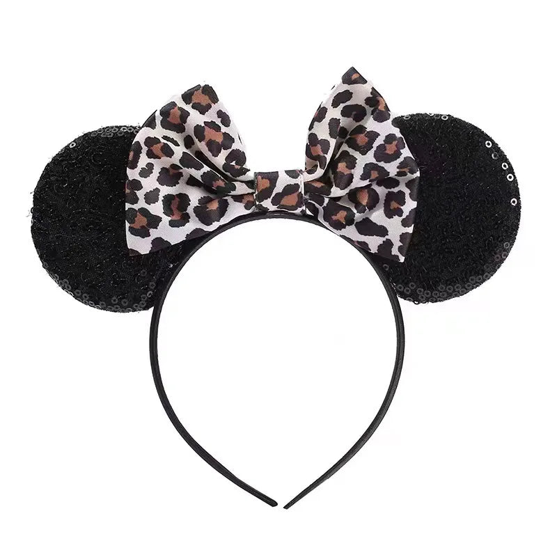 Cartoon Anime Mouse Ears Headband for Women Men Hair Accessories Cute Mouse Elasticity Bow Headdress Toys Childrens Xmas Gifts