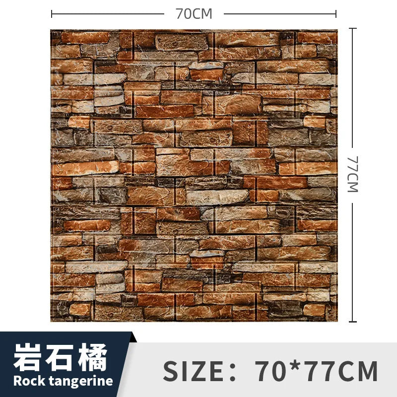 3/5MM 3D Wall Sticker Panel Foam Home Decoration DIY Wallpaper Living Room Bathroom Tv Background Self Adhesive Panels 70*77cm