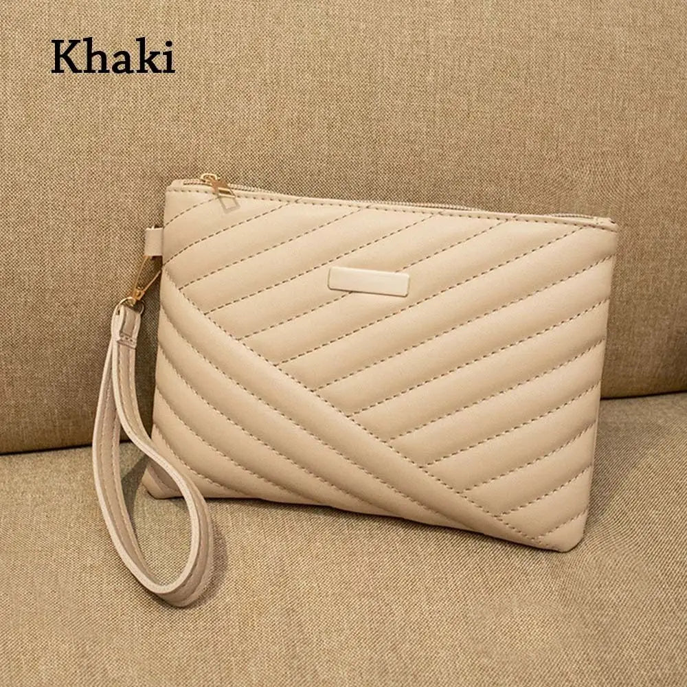Beg Wristlet Wanita Bergaya Beg Sampul Kulit Wanita Bergaya Membeli-belah Melancong Portable Dompet Kecil Dompet Clutch