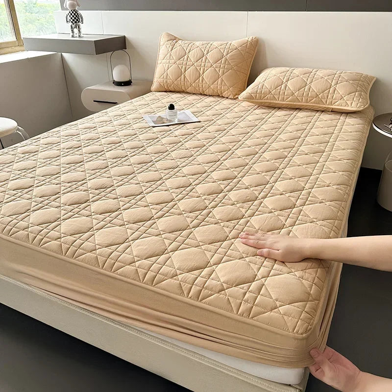 100% cotton Double bed sheets Elastic fitted sheet quilted Bed cover Adjustable fitted sheets bedsheets Bed sheet Mattress cover