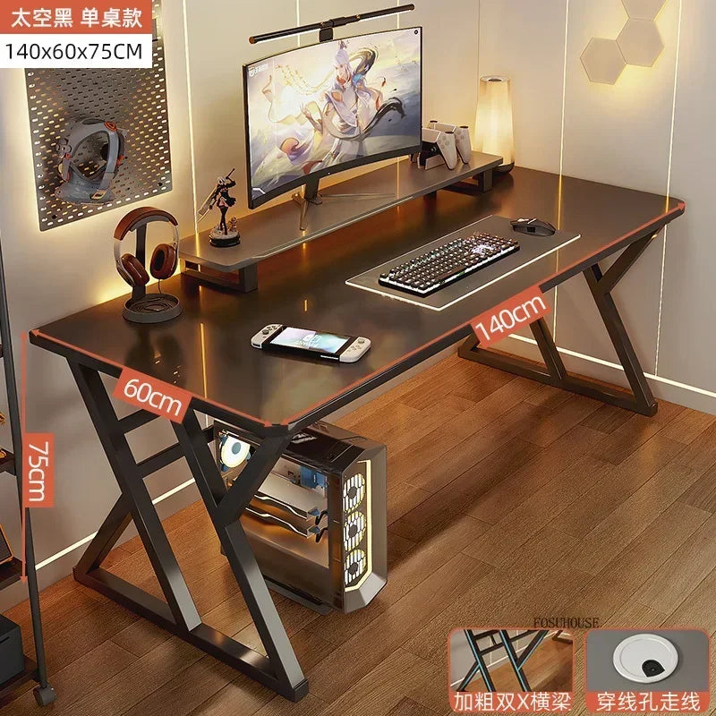 Meja Komputer Desktop Meja Pejabat Meja Isi Rumah Ringkas Meja Permainan Moden dan Set Kerusi Bilik Tidur Meja Kerja Perabot Pejabat