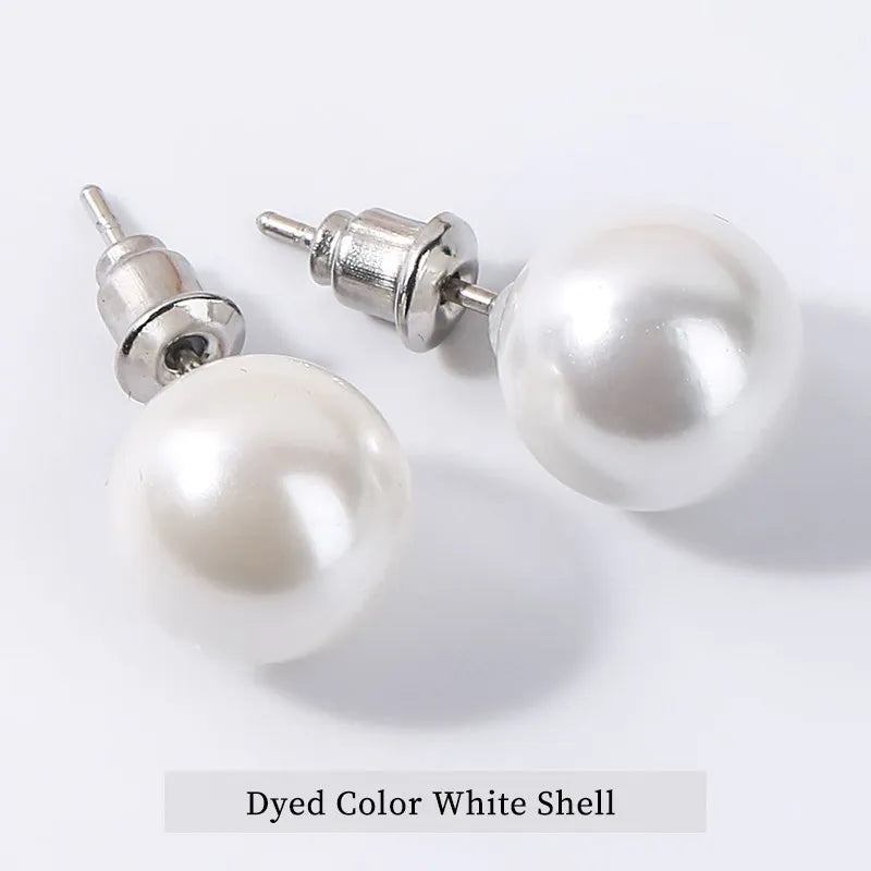 Change Better Natural Stone Amethyst Tiger Eye Agate Round Beads Earring Women Fashion Simple Stainless Steel Crystal Ear Studs