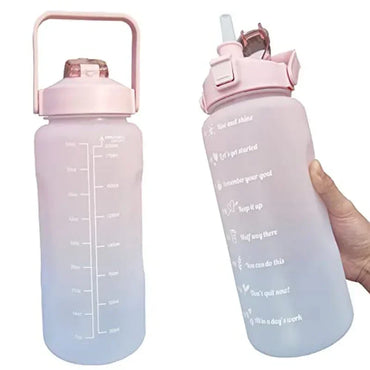 Portable Water Bottle 2 Liters Capacity Sports Water Bottle Leak Proof Colorful Plastic Cup Drinking Outdoor Travel Gym Jugs