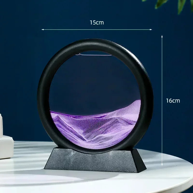 Gambar Seni Pasir Bergerak 3D Bergerak Kaca Bulat 3D Landskap Laut Dalam Desktop Lukisan Pasir Kraf Pasir Hisap Hiasan Pejabat Rumah