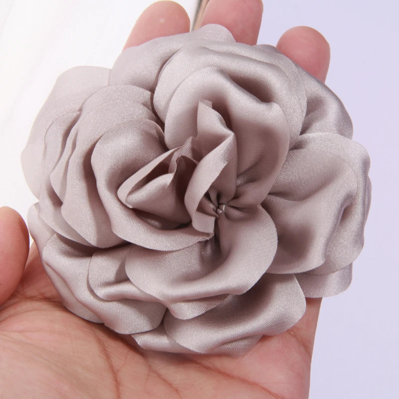 9cm Handmade Artificial Satin Peony Flower for Hairpin Clip Apparel Headwear DIY Accessories DIY rosette Fabric Silk organza