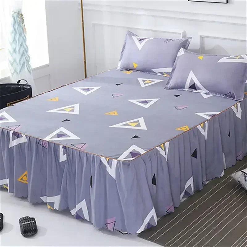 Bed Skirt Cotton Bedspread Set Embroidery Bed Dress Pillow Cases 3 Pieces/Set For King/Queen Double 1.5/1.8/2M Sheet Cover 3PCS