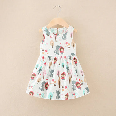 Girl Dress Cotton Summer Kids Clothes Girls Children Flower Dresses Sleeveless Princess Party Outfit Children's Clothing
