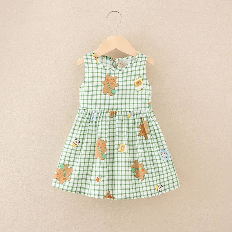 Girl Dress Cotton Summer Kids Clothes Girls Children Flower Dresses Sleeveless Princess Party Outfit Children's Clothing
