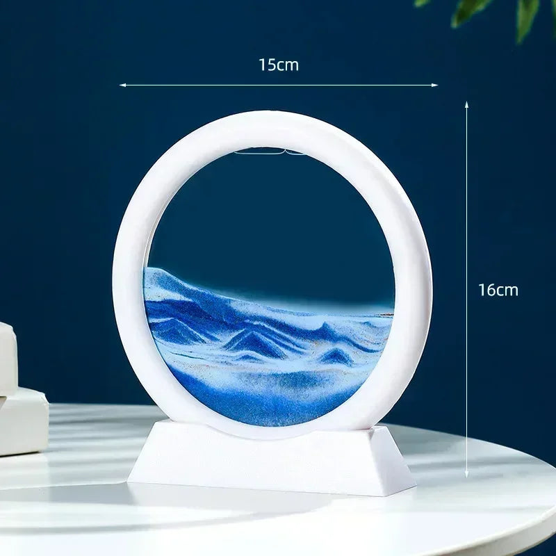 Gambar Seni Pasir Bergerak 3D Bergerak Kaca Bulat 3D Landskap Laut Dalam Desktop Lukisan Pasir Kraf Pasir Hisap Hiasan Pejabat Rumah