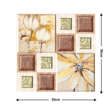 10Pcs 3D Self-Adhesive Wall Stickers 30x30cm Waterproof PVC Wallpapers Removable Wall Art Murals for DIY Home Living Room Decor