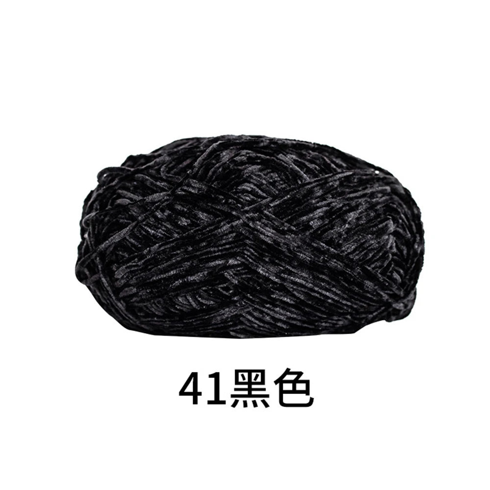 40g/roll 2mm Lustre Chenille Yarn DIY Hand Crochet Dolls Shoes Materials For Hand Knitting Thin Pleuche Wool Rope