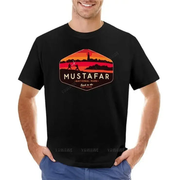 Kemeja-T Taman Negara Mustafar Kemeja-T kosong lengan pendek Kemeja-T grafik lelaki T-shirt leher-o lelaki