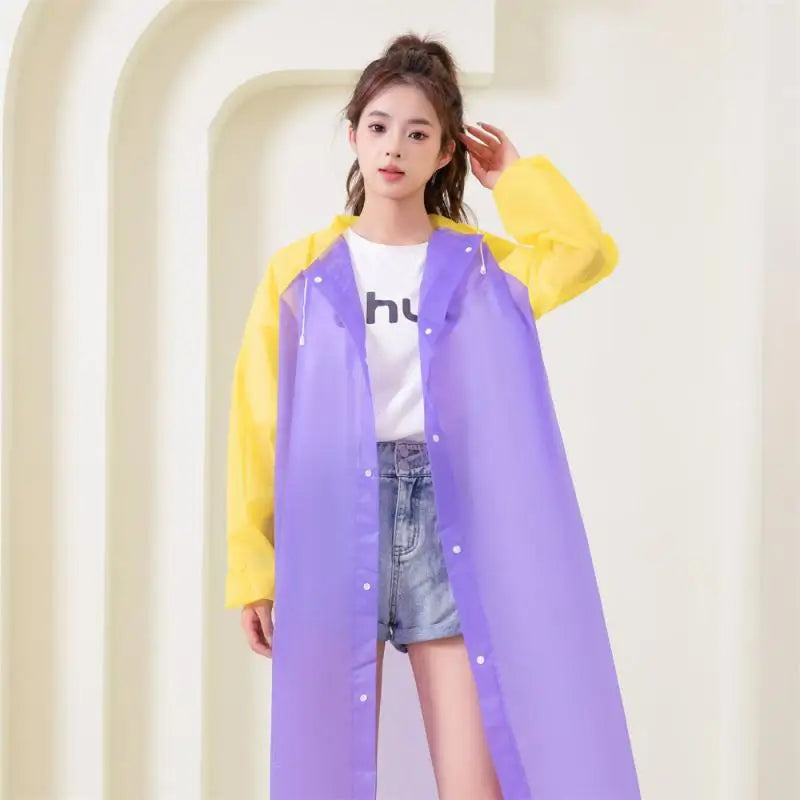 Thickened Eva Raincoat New Color Unisex Poncho Hiking Tourist Adult Raincoat Outdoor Lightweight Rain Poncho Non-disposable