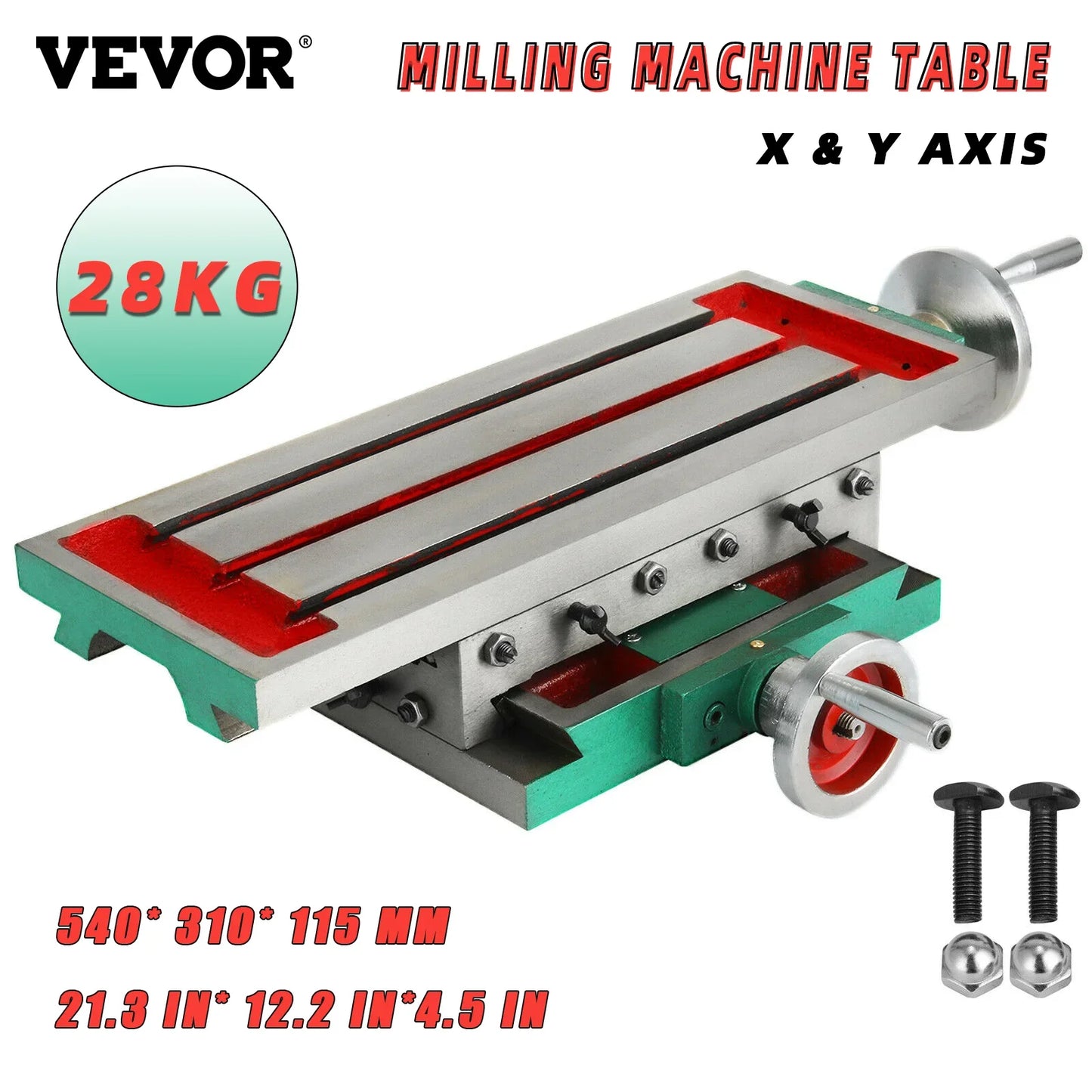 VEVOR 450*170 mm Meja Pengilangan Mesin Meja Kerja Pelbagai fungsi Meja Kerja Penggerudian dan Pengilangan Meja Kerja Pengilangan