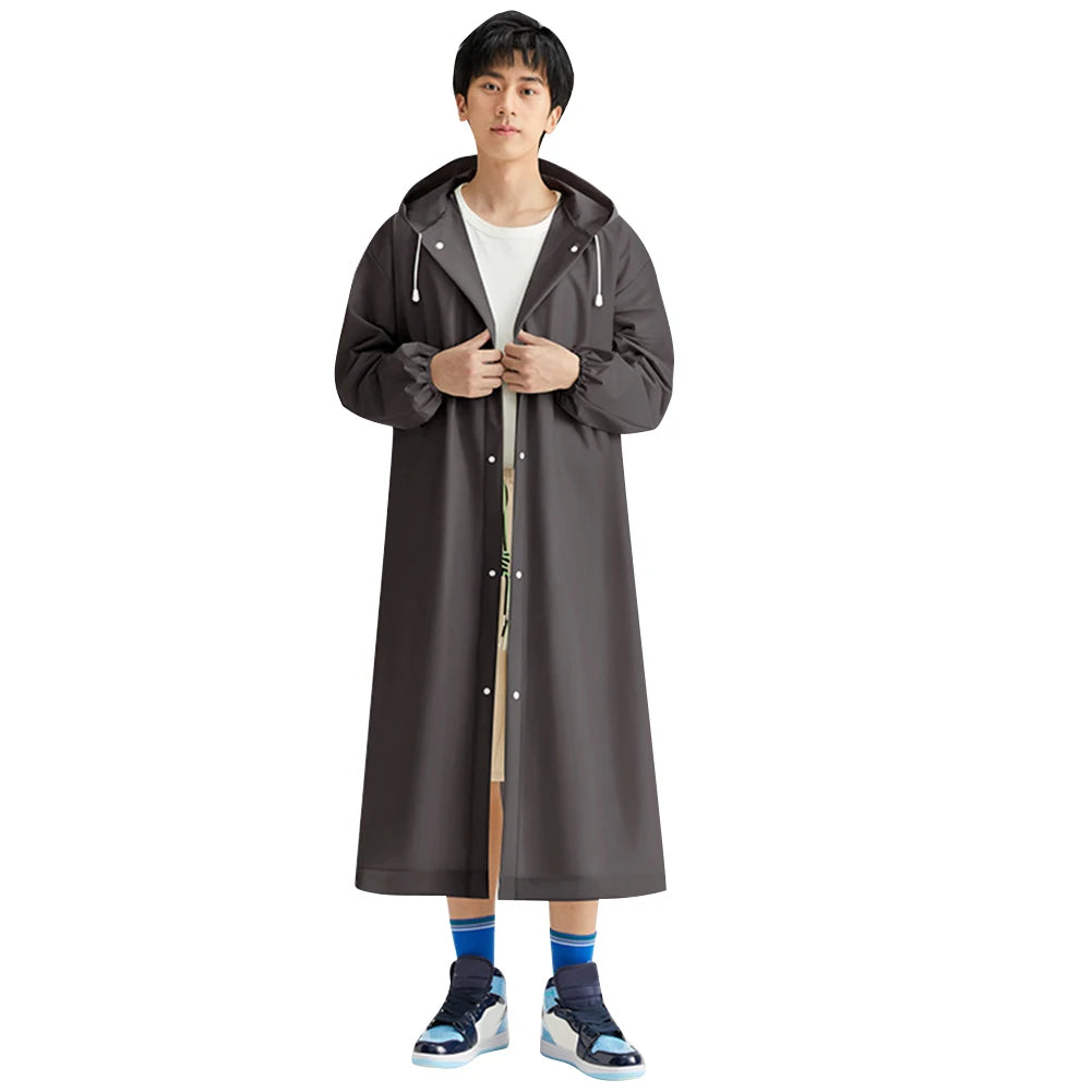 Black Fashion Adult Waterproof Long Raincoat Outdoor Travel Climbing Waterproof Rain Gear Universal One Piece Raincoat Tool