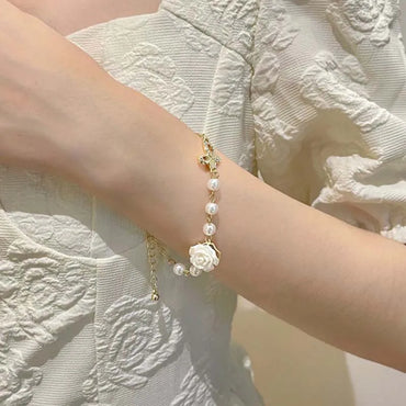 Gelang Hati Mutiara Baru untuk Wanita Perangai Klasik Manik Logam Peach Cinta Kraftangan Aksesori Wanita Trendi Hadiah Barang Kemas