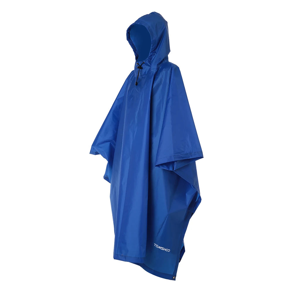 Baju Hujan Ringan Pelbagai fungsi TOMSHOO dengan Tudung Kembara Hiking Berbasikal Sarung Hujan Kot Hujan Ponco Tikar Khemah Perkhemahan Luaran