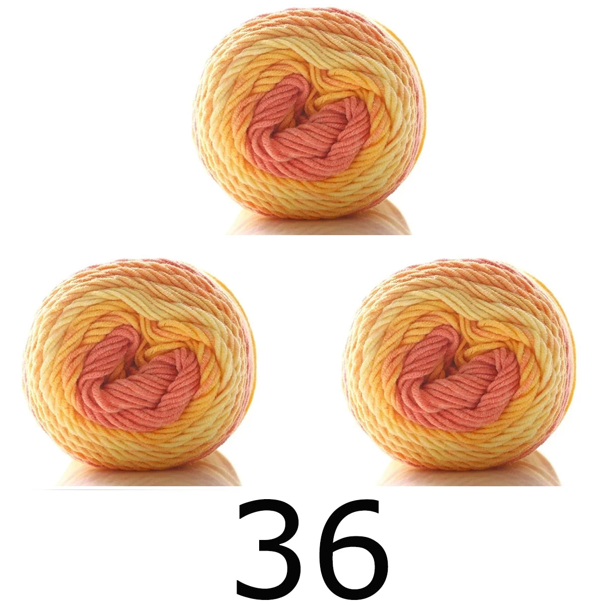 3pcsX100g Benang Pelangi 5 Segmen Helai Benang Dicelup Buatan Tangan DIY Benang Rajutan untuk Topi Sweater Selendang Sofa Kusyen Benang Kek 193M