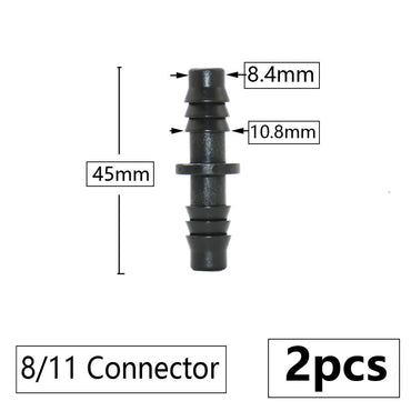 3/8" 8mm Garden Hose Connector 8/11 To 4/7 3/5mm Hose Reducer Water Splitter Tee Elbow End Plug Drip Irrigation System Fitting