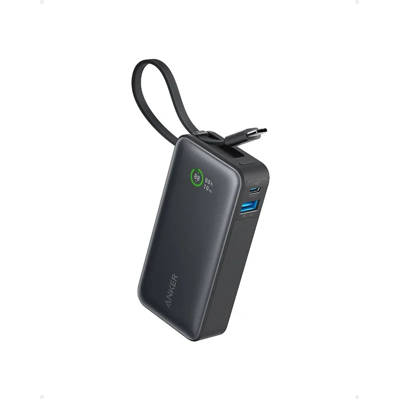 Bank Kuasa Nano Anker 10000mAh PD 30W Bateri Ganti Bank Kuasa Mudah Alih Kabel USB-C Terbina Dalam Mudah Alih untuk iPhone 15 Android