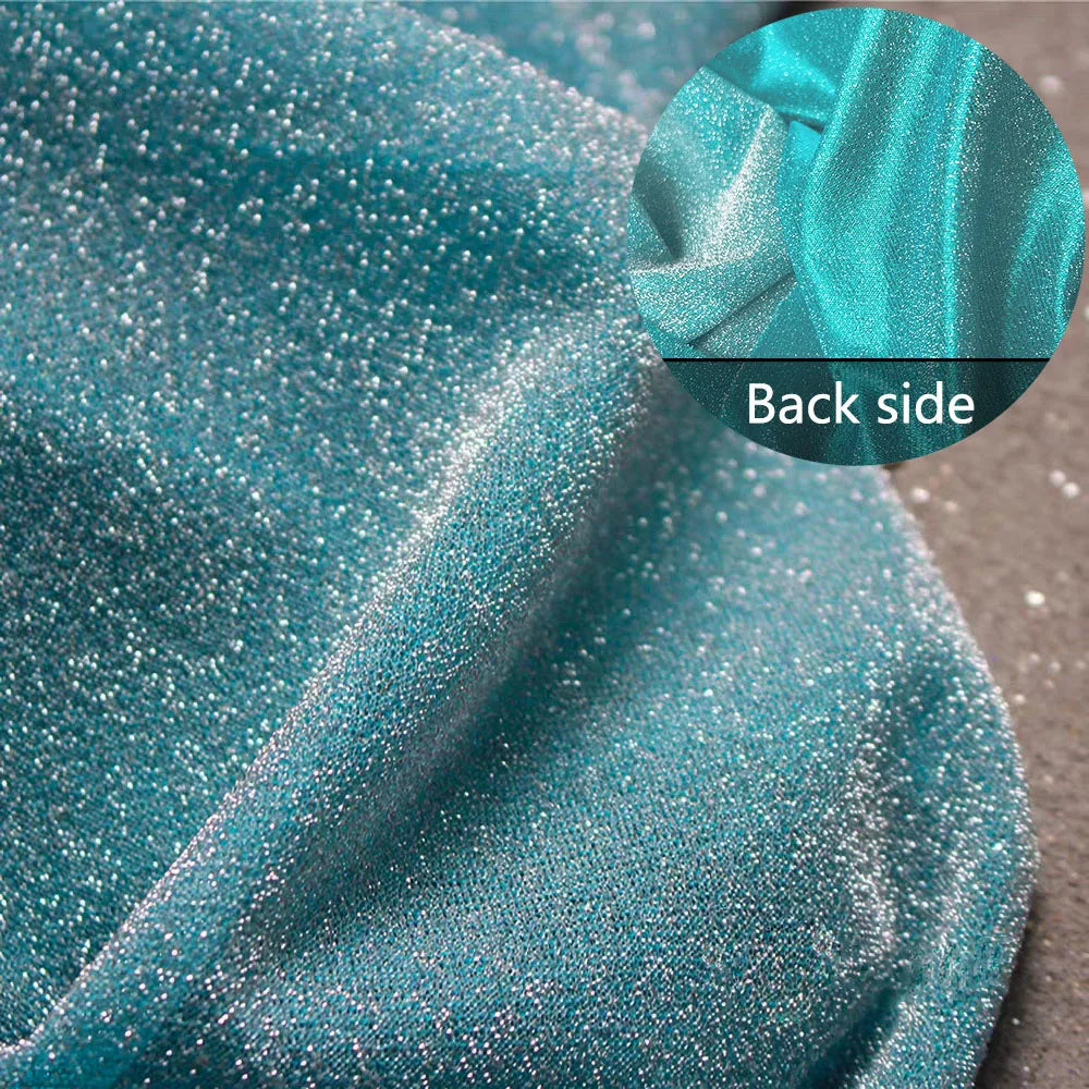 Glitter Knitted Stretch Mesh Fabric Starry Sky Design Wedding Decorative DIY Crafts Skirt Curtain Party Supply Cloth Accessories