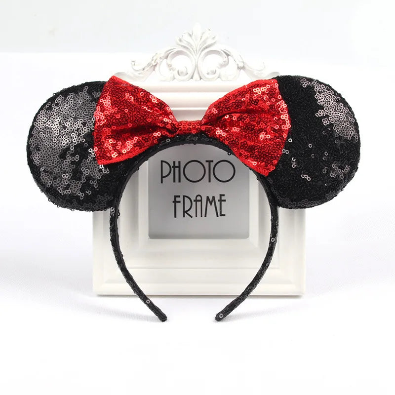 Cartoon Anime Mouse Ears Headband for Women Men Hair Accessories Cute Mouse Elasticity Bow Headdress Toys Childrens Xmas Gifts