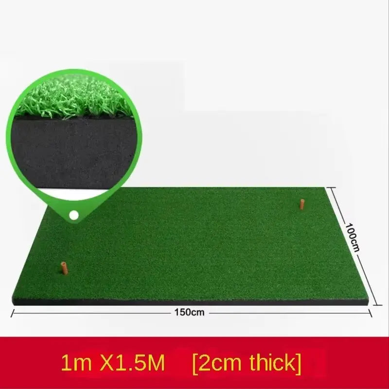 PGM Golf Practice Grass Mat,1*1.5m Outdoor Indoor Training Hitting Pad,Backyard Golf Mat With Tee Golf Practice Accessory DJD002