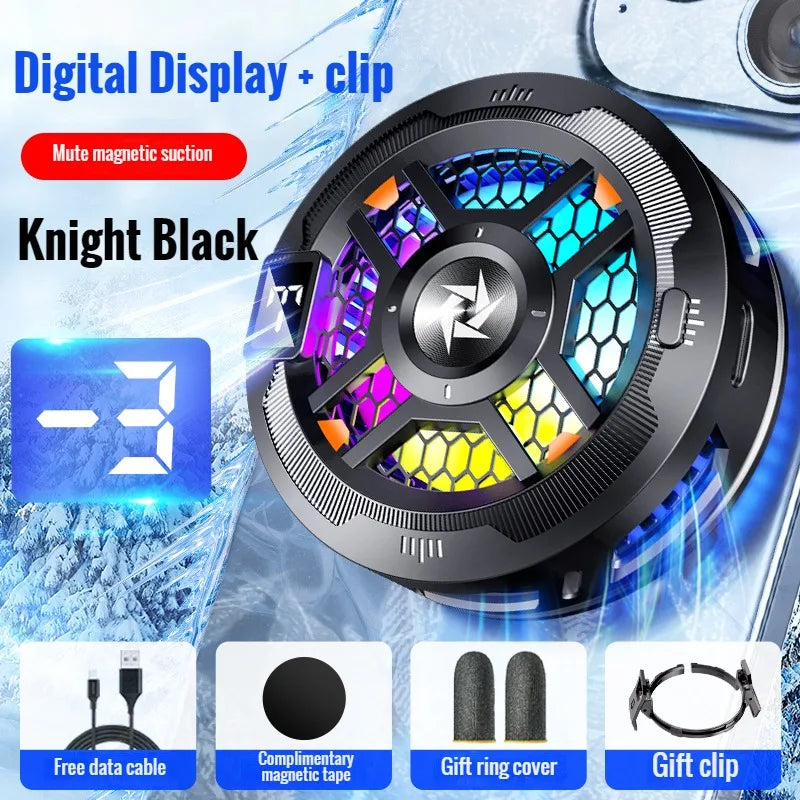 2024 BAHARU SL18 Telefon Mudah Alih Magnet/ Klip Belakang Radiator Semikonduktor 2 Dalam 1 dengan Cahaya RGB untuk IOS Android PUBG LOL Penyejuk Permainan