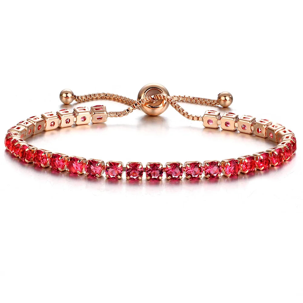 Wu's 2022 Fashion Shiny Crystal Push-pull Bracelet Light Luxury Micro-inlaid Zircon Bracelet Women's Simple Adjustable Jewelry