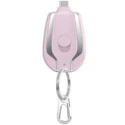 Bank Kuasa Pengecasan Kecemasan Perjalanan Mudah Alih Berkualiti Tinggi 1500Mah Rantai Kunci Mini USB Power Bank untuk Android dan Iphone