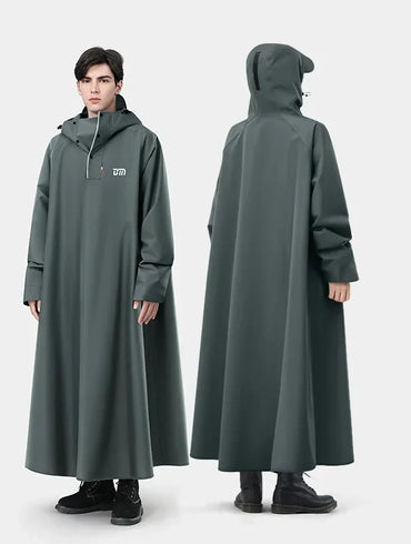 Thicken Oxford Waterproof Rain Gear Rain Poncho Korean Fashion Rain Coat One-piece Long Raincoat Loose Oversized Hooded Rainwear
