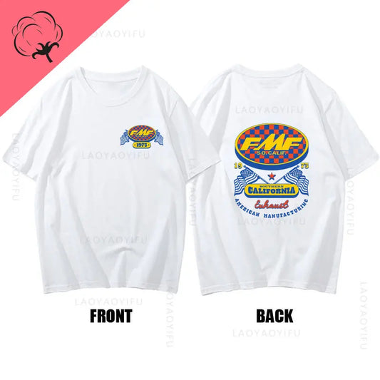 Jualan Panas Ekzos FMF Racing Ama Motocross Tee Pakaian Fesyen Leher Bulat Lengan Pendek Musim Panas Mens Cool Top 100% Cotton T Shirt