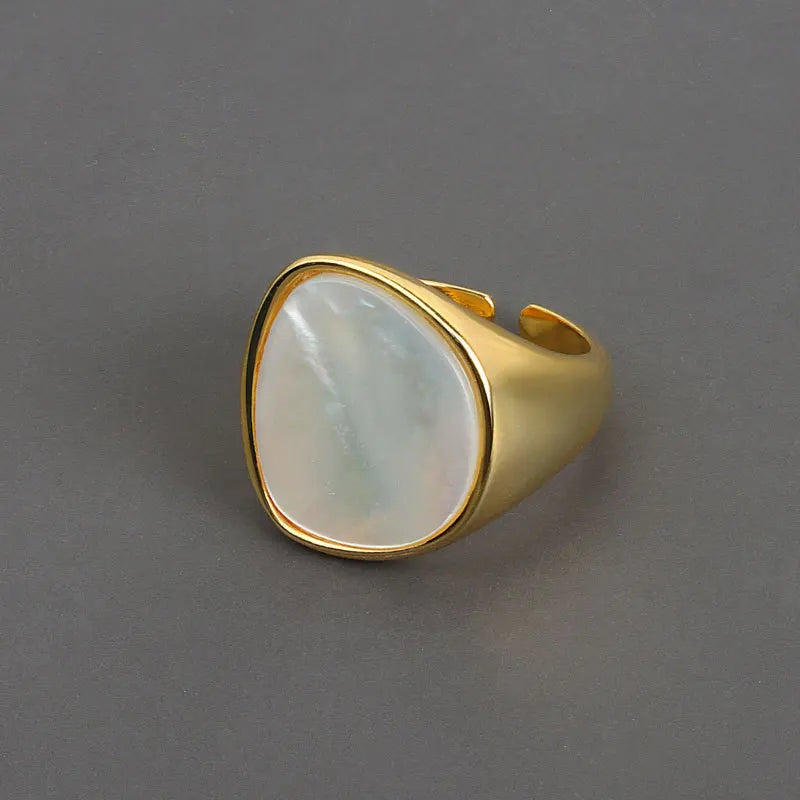 LATS New Design Starfish Pearl Ring Shape Gold Color Adjustable Rings For Women Korean Fashion Jewelry Party Luxury Accessory