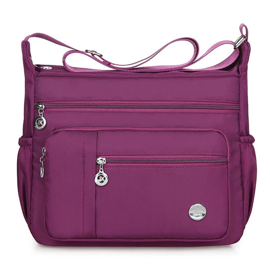 1pc Beg Tangan Bahu Wanita Lapang Beg Berbilang Poket Wanita Selempang Dompet Fesyen Tote Pemegang Atas Beg