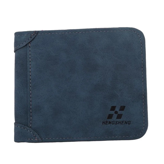 Dompet Pendek Lelaki Dompet Kulit Es Retro Tiga Lipatan Dompet Menegak Belia Dompet Berbilang Kad Korea Fesyen Lelaki