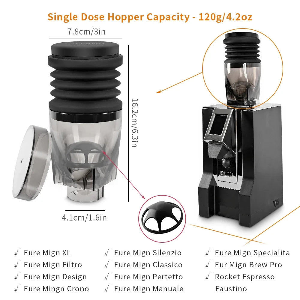 CAFEMASY Pengisar Biji Kopi Hopper/Belos Dos Tunggal Untuk Eureka Oro Mignon Pengisar Kopi Tong Tong Meniup Alat Pembersihan